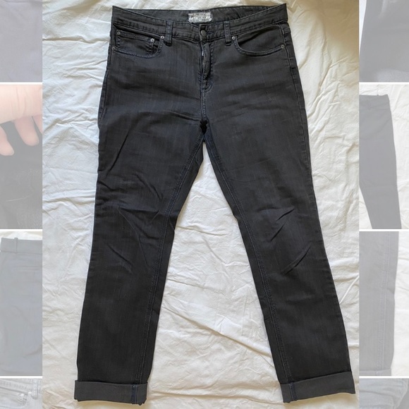 Free People Slim Straight Jeans, Faded Black, Size 30 - Picture 1 of 10